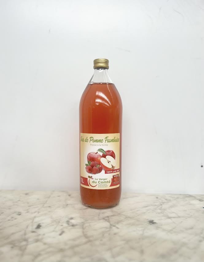 Jus de pommes framboises (1L) Boissons Nicolas Pollet - Vergers du Comté - Fromelles