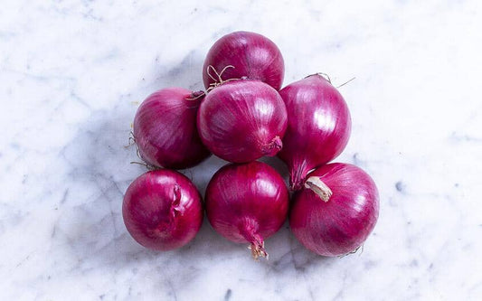 Oignons rouges (500g) Les légumes bio Denis - La ferme Cimetière - Toufflers